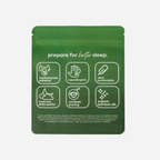 A green Zenzentape Evergreen Mouthtape pack labeled "prepare for better sleep" displays icons and text touting benefits: medical grade adhesive, hypoallergenic, ultra comfortable, improves sleep, combats snoring, organic bamboo silk.
