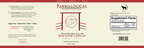 Farmalogical® Beef Liver Capsules - 180 Count label showcases supplement facts, suggested use, benefits, contact details, a cow icon, and the wording “Grass-Fed New Zealand Beef Liver Capsules,” all set on a cream background with red accents.