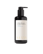 A black pump bottle of Surya Cooling Body Oil is shown on a white background.
