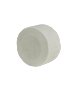 A single large white bare bar by bāeo rests on a plain white background, its smooth surface hinting at a gentle cleansing shampoo and body wash bar crafted from plant-based oils.
