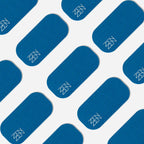 A diagonal pattern of blue Pacific Breeze Mouthtape patches by Zenzentape, each with rounded corners and a white zigzag logo, set on a light background. The design evokes the softness of organic bamboo silk.