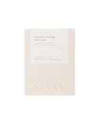 A beige box labeled "Hormone Soothing Bath Soak" by Surya, featuring Wild Yam Root and Shatavari for Ayurvedic duodosha, pitta & kapha balance. The brand name "Surya" appears embossed in gold at the bottom.