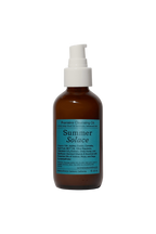 A brown pump bottle labeled "Première Cleansing Oil – Barrier-Respecting Oil Cleanser" from Summer Solace Tallow features a blue label, highlighting organic oils and natural ingredients for makeup, sunscreen, and daily buildup removal.